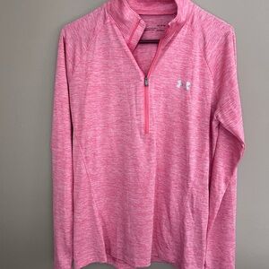 Under Armour Heathered Pink Half-Zip Top